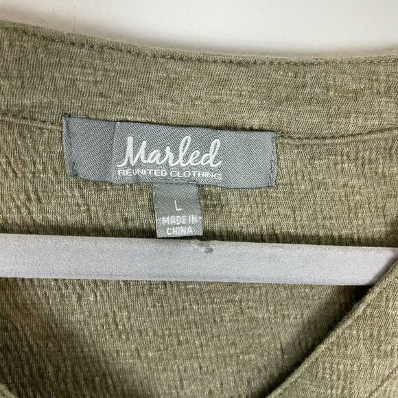 Marled Green Button Up Top Womens Size Large EUC - Picture 3 of 8